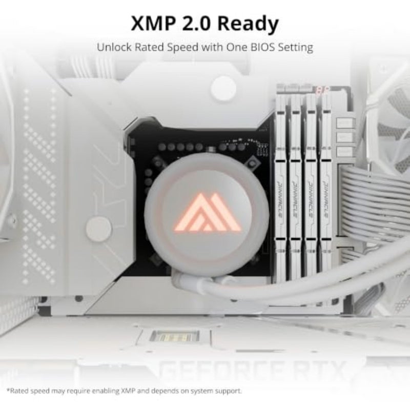 Gaming PC memory module, DDR4 3200MHz, white, 32GB kit 2x16GB,CL16-20-20-40, XMP2.0 overclocking, 1.35V, dual rank, compatible with AMD and Intel desktops - Image 4