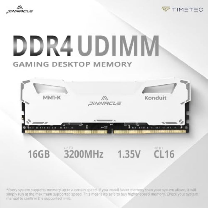 Gaming PC memory module, DDR4 3200MHz, white, 32GB kit 2x16GB,CL16-20-20-40, XMP2.0 overclocking, 1.35V, dual rank, compatible with AMD and Intel desktops - Image 2
