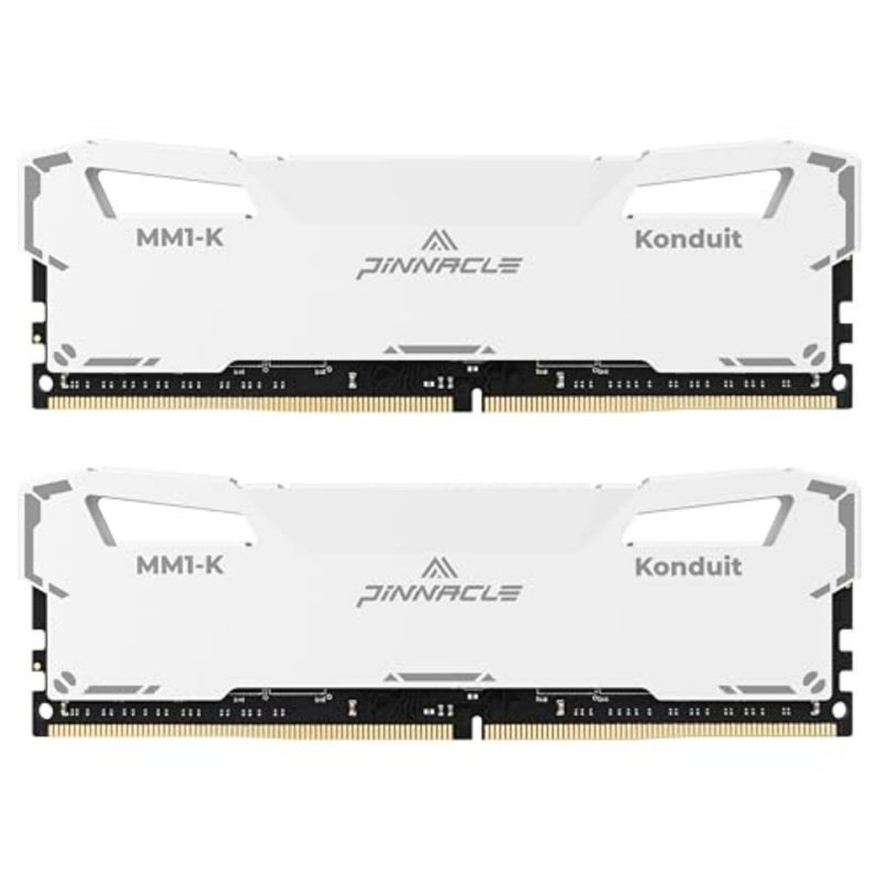 Gaming PC memory module, DDR4 3200MHz, white, 32GB kit 2x16GB,CL16-20-20-40, XMP2.0 overclocking, 1.35V, dual rank, compatible with AMD and Intel desktops - Image 1