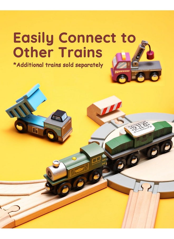 SainSmart Jr. SainSmart Jr. Wooden Train Track with Roundhouse - Railway Toy for Toddlers, Double-Side Tracks Compatible with with All Major Brands - Wood Toy Train for Aged 3+  - Image 5