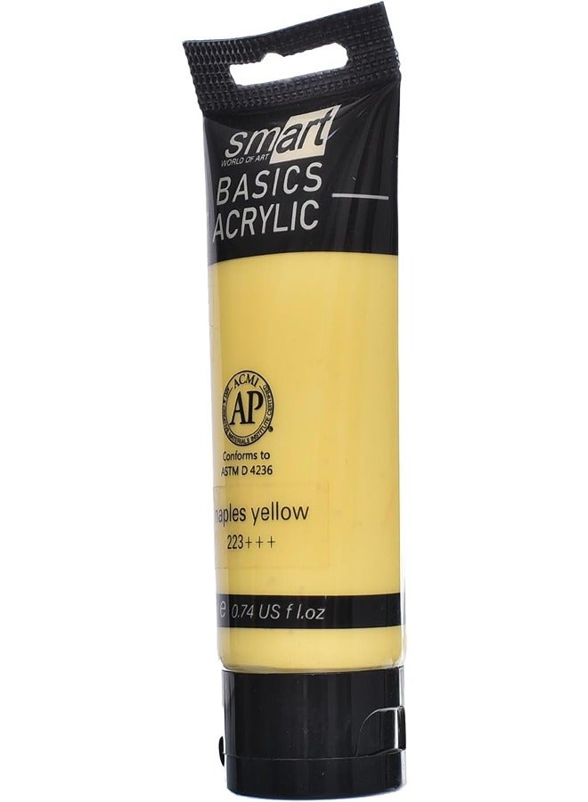 Smart أنبوب ألوان أكريليك أساسي عالي الجودة من Smart STK1-701 سعة 75 مل (223+++) - أصفر نابولي - Image 2
