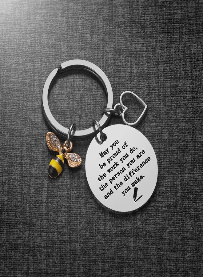 iJuqi Teacher Appreciation Gifts for Women - May You Be Proud of the Work You Do Keychain Christmas Valentine's Day Gift for Teacher - Image 5