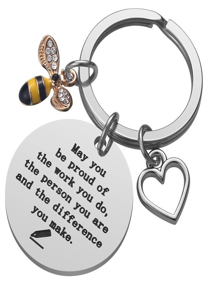 iJuqi Teacher Appreciation Gifts for Women - May You Be Proud of the Work You Do Keychain Christmas Valentine's Day Gift for Teacher - Image 2