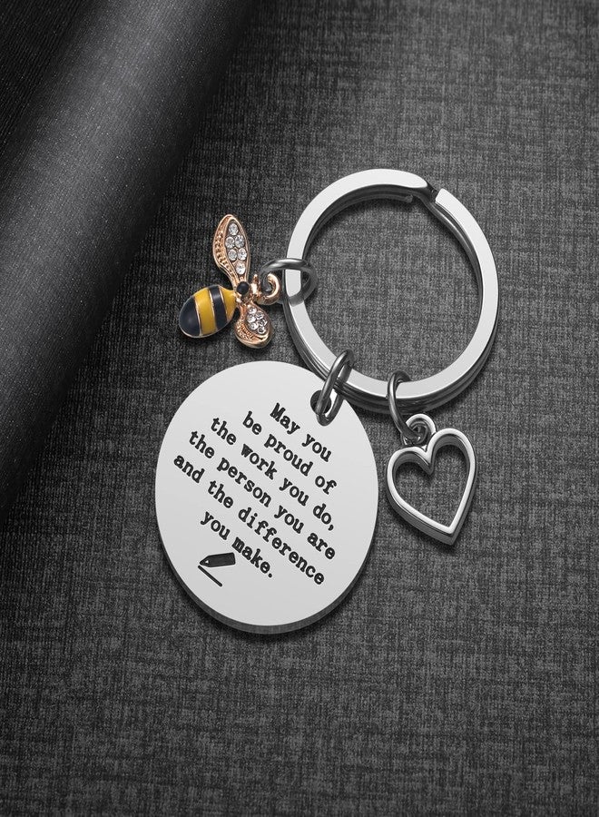 iJuqi Teacher Appreciation Gifts for Women - May You Be Proud of the Work You Do Keychain Christmas Valentine's Day Gift for Teacher - Image 4