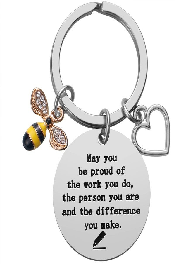 iJuqi Teacher Appreciation Gifts for Women - May You Be Proud of the Work You Do Keychain Christmas Valentine's Day Gift for Teacher - Image 1