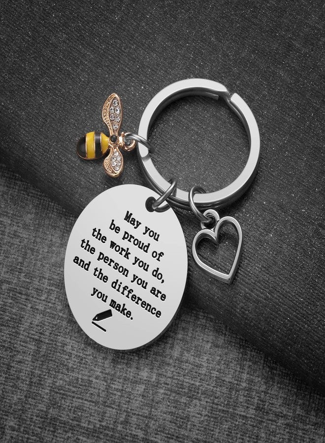iJuqi Teacher Appreciation Gifts for Women - May You Be Proud of the Work You Do Keychain Christmas Valentine's Day Gift for Teacher - Image 3