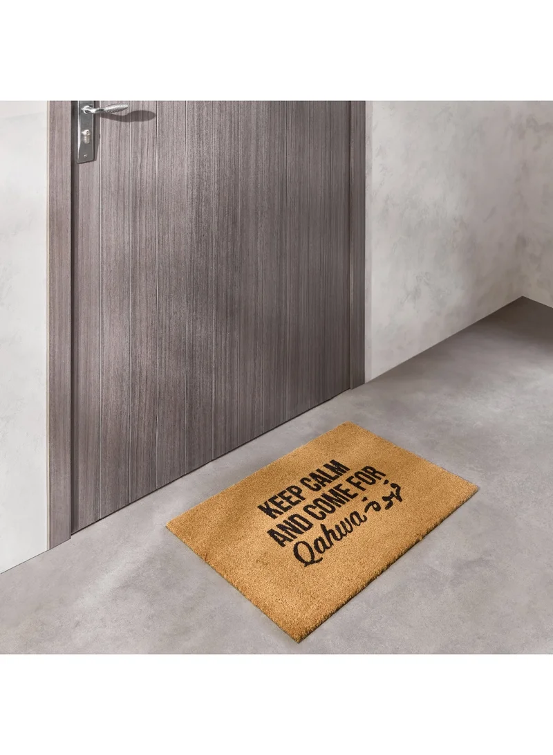 Home Box Keep Calm Arabic Printed Coir Doormat with PVC Back 90 x 60 cm