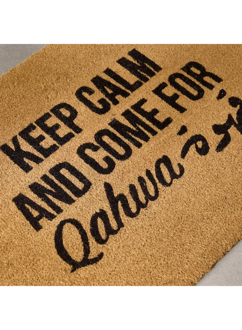 هوم بوكس ممسحة أبواب "Keep Calm" مطبوعة بالعربية مع ظهر PVC 90 × 60 سم