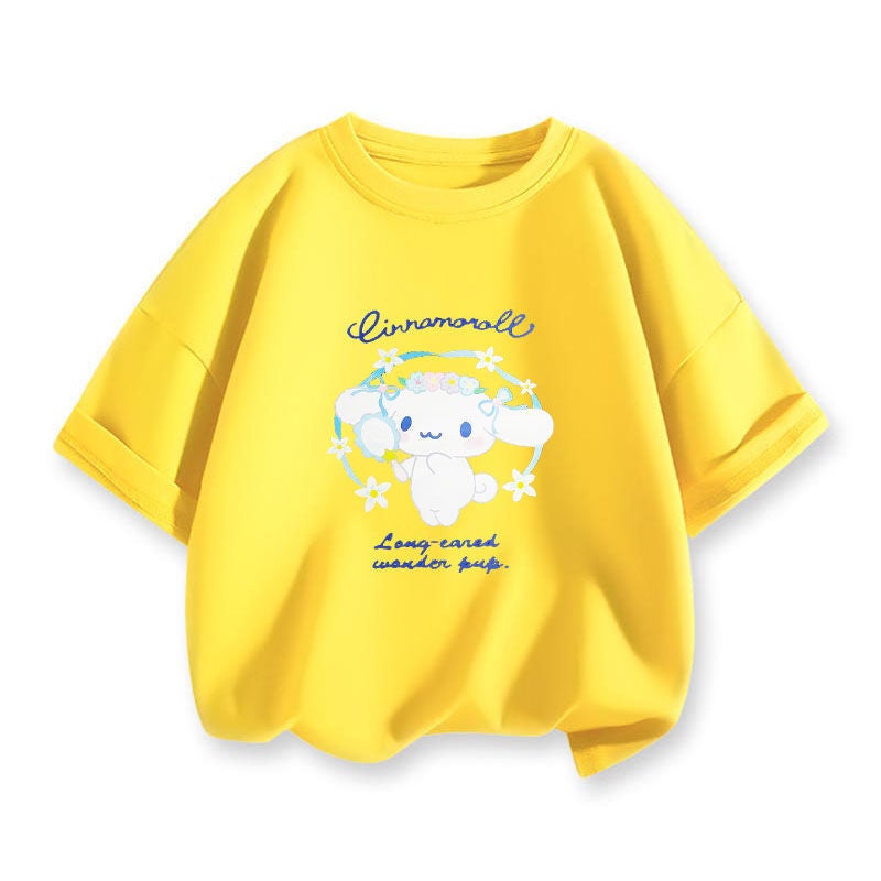 Coolometi Children'S Short-Sleeved Girls' Summer Printed T-Shirt New Children'S Yugui Dog Half-Sleeved Shirt Fashion - Image 1