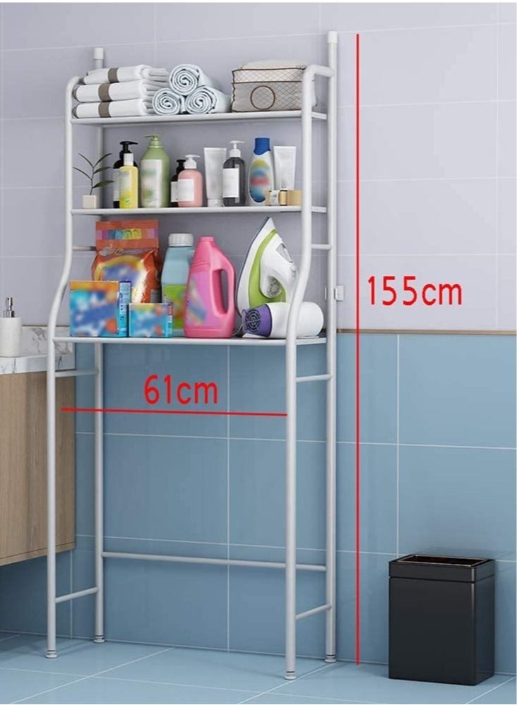 3 Shelf Bathroom Space Saver,Over The Toilet Rack,Bathroom Corner Stand Storage Organizer Accessories,The Washing Machine,Bathroom Tower Shelf (Washing Machine Rack) - Image 3