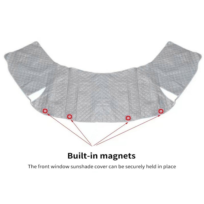 RV Windshield Cover RV Front Window Sunshade Cover Anti Snow, Anti Frost, Anti, Anti Dirt with Magnet to Hold Securely in Place, no Drilling - Image 2
