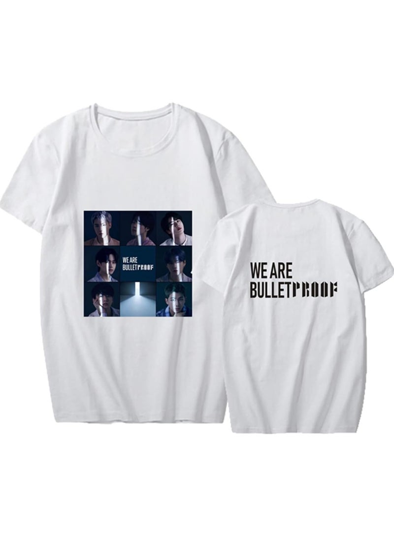 BTS Unisex Printed Cotton T-Shirt for Men and Women – Comfortable K-Pop Fan Merch, Casual Everyday Wear .