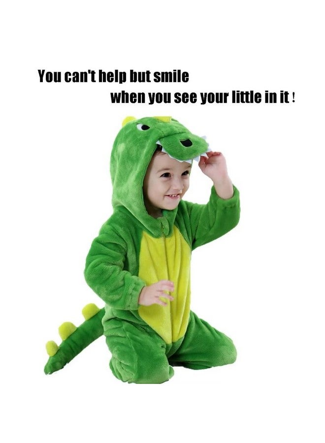 QIAONIUNIU Halloween Baby Green Dinosaur Costumes Toddler Outfit Infants Cosplay Romper 2-3 Years - Image 2