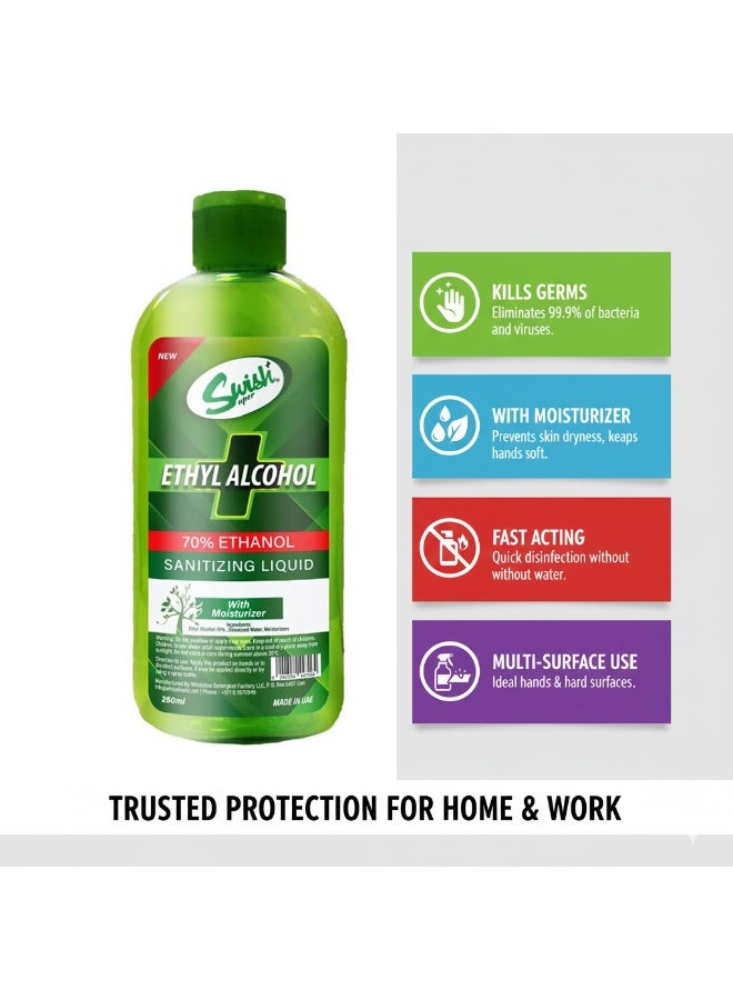 Swish Super Ethyl Alcohol 70% Hand Sanitizer 4x250ml, Sanitizing Liquid, Mild Exotic Cherry Blossom Fragrances - Image 4