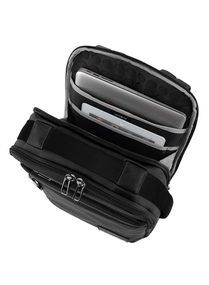 Samsonite  Vestor Backpack, 100% Polyester, Black|Bottle Holder|Adjustable Strap|Laptop & Tablet Compartment|Smart Sleeve|Front Storage Compartment - 2 Years International Warranty  | Best Price UAE