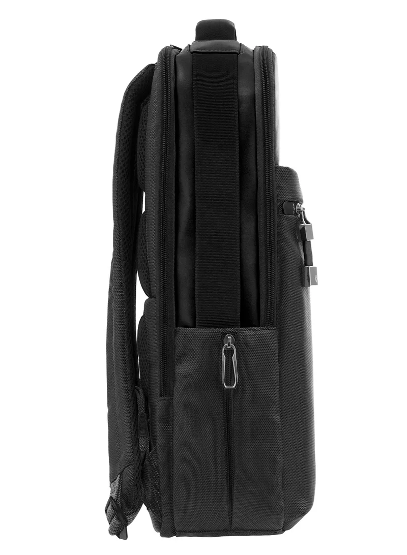 Samsonite  Vestor Backpack, 100% Polyester, Black|Bottle Holder|Adjustable Strap|Laptop & Tablet Compartment|Smart Sleeve|Front Storage Compartment - 2 Years International Warranty  | Best Price UAE