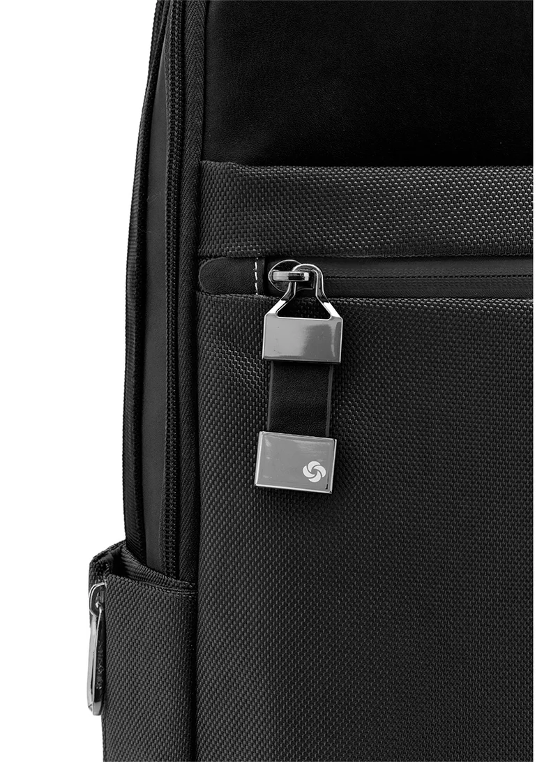 Samsonite  Vestor Backpack, 100% Polyester, Black|Bottle Holder|Adjustable Strap|Laptop & Tablet Compartment|Smart Sleeve|Front Storage Compartment - 2 Years International Warranty  | Best Price UAE