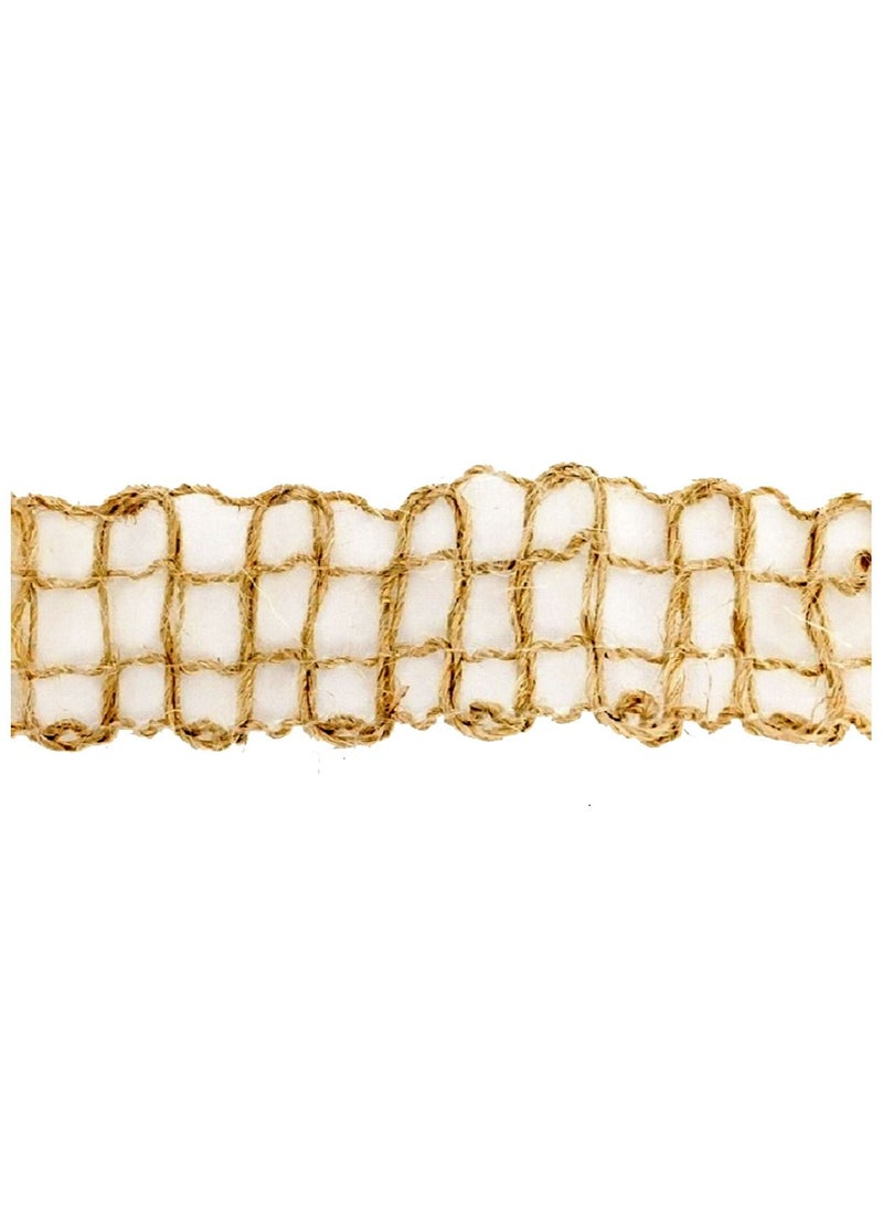 Salla - Jute Burlap Ribbon Lattice Mesh Beige 5M Roll - Image 1