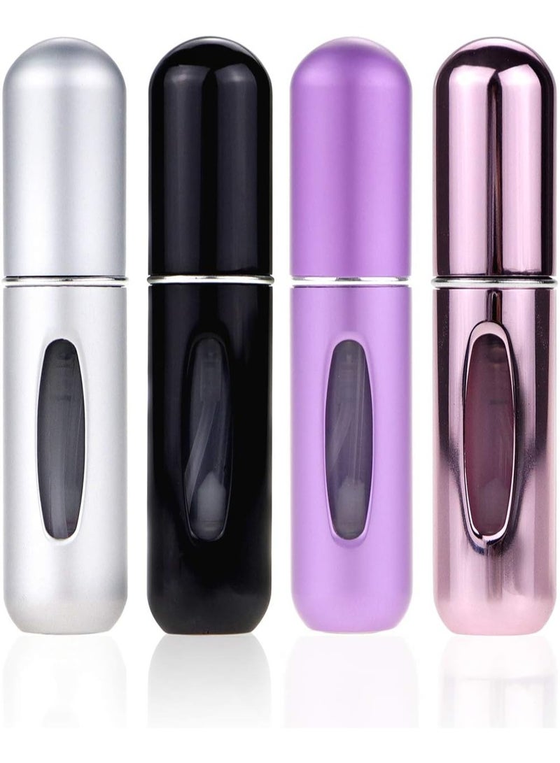 Portable Mini Refillable Perfume Atomizer Bottle Atomizer Bottle, Refillable Spray, Scent Pump Case, Travel 4 Pcs Pack of 5ml  - Image 1