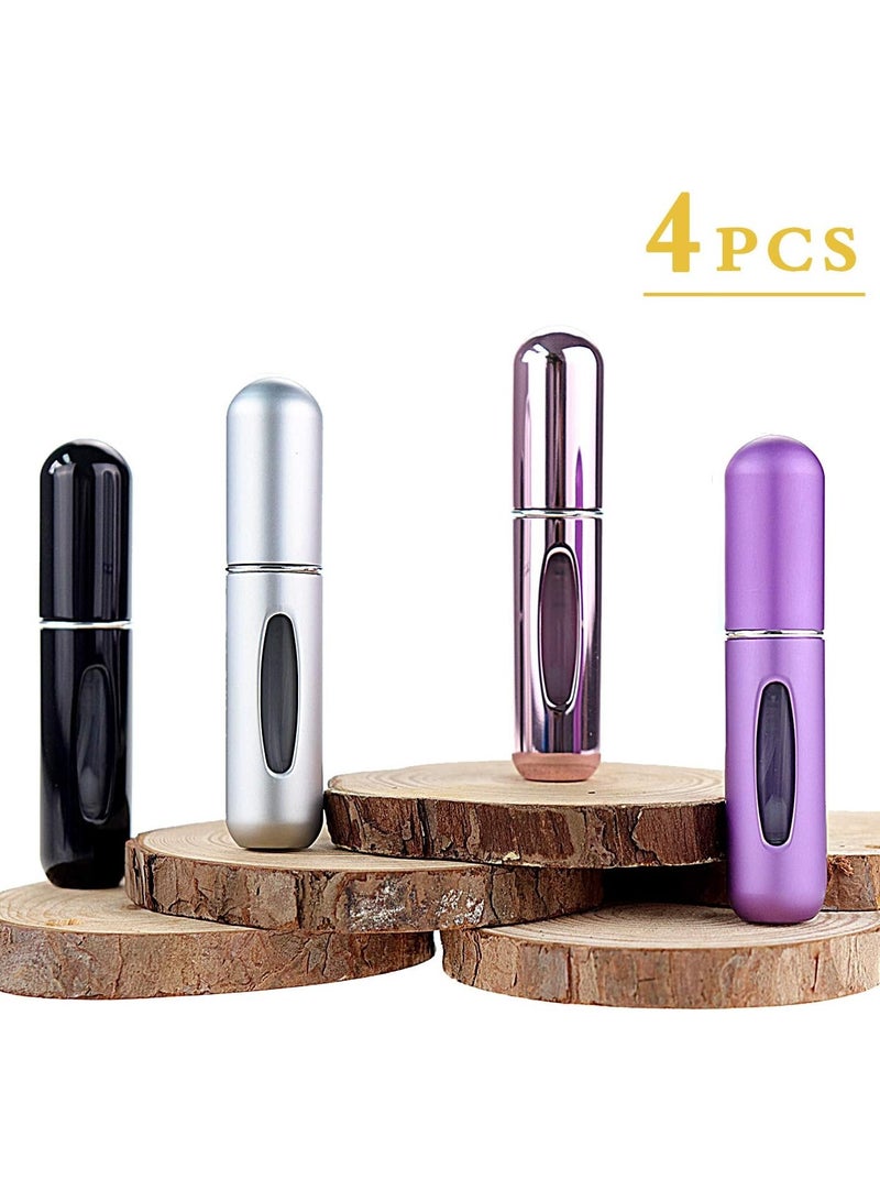 Portable Mini Refillable Perfume Atomizer Bottle Atomizer Bottle, Refillable Spray, Scent Pump Case, Travel 4 Pcs Pack of 5ml  - Image 2