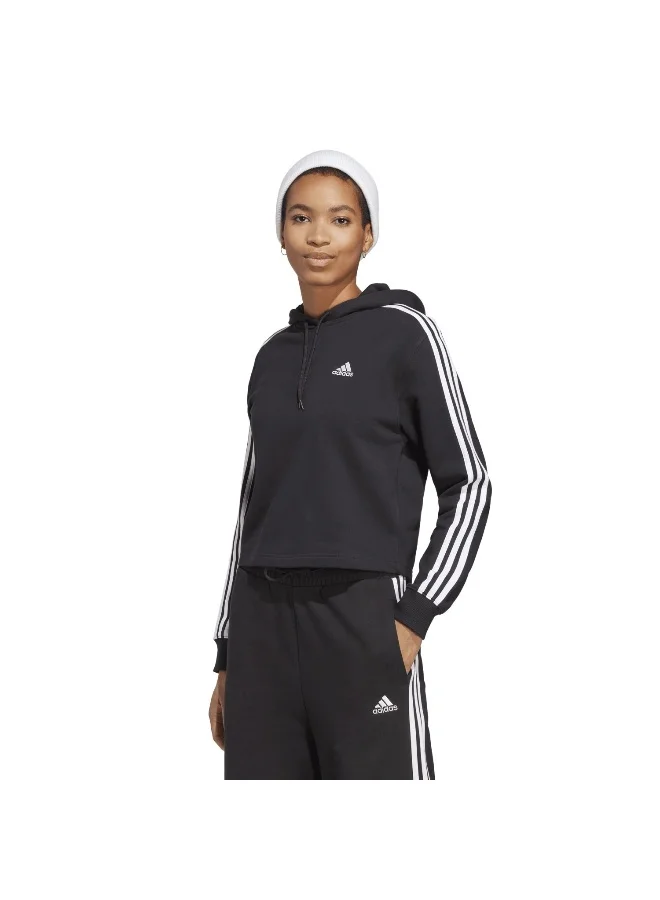 adidas سويت شيرت تدريب W 3S Ft Cr Hd أسود مقاس 2XS