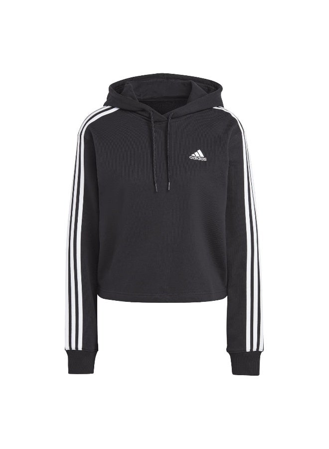 Adidas W 3S Ft Cr Hd Black Training Sweatshirts 2XS  - Image 2