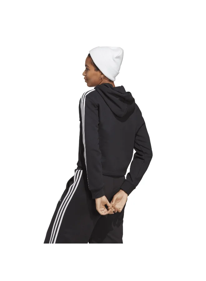 adidas سويت شيرت تدريب W 3S Ft Cr Hd أسود مقاس 2XS