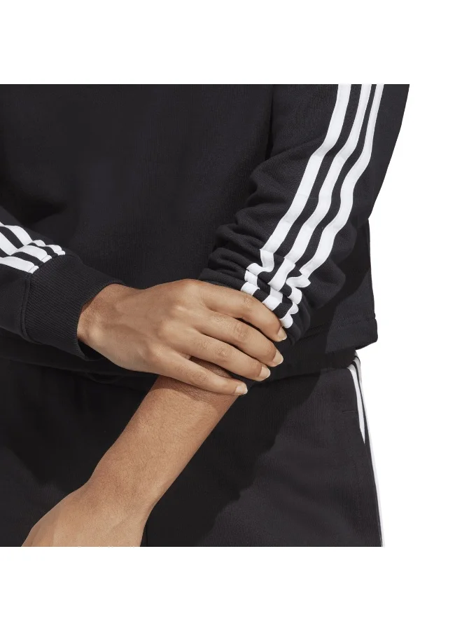 adidas سويت شيرت تدريب W 3S Ft Cr Hd أسود مقاس 2XS