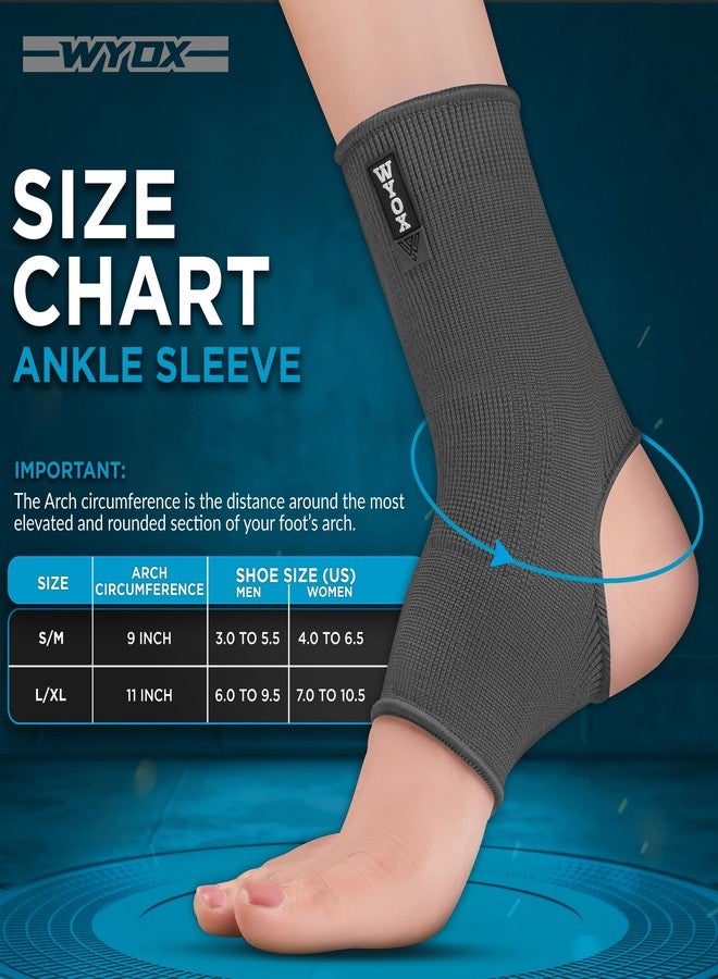 WYOX Ankle Brace Compression Sleeve for Men and Women – Breathable Neoprene Lightweight Ankle Wrap for Sprain, Injury Recovery & Support, Running, Gym, Basketball, Volleyball Sports Exercise Stabilizer for Ankle Swelling - Image 3