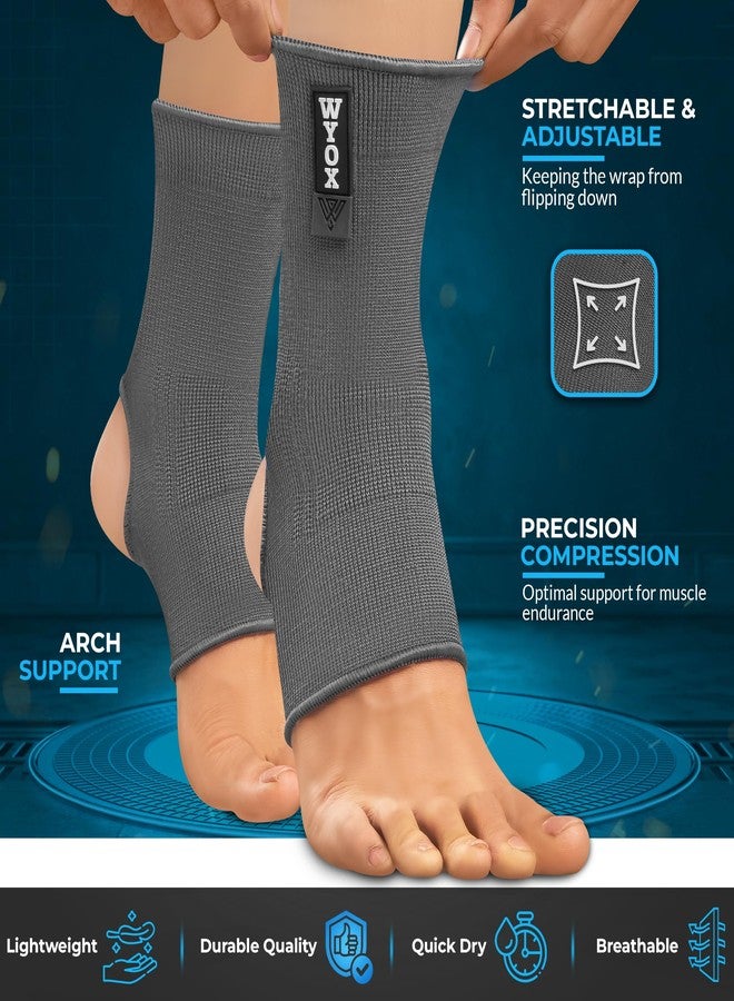 WYOX Ankle Brace Compression Sleeve for Men and Women – Breathable Neoprene Lightweight Ankle Wrap for Sprain, Injury Recovery & Support, Running, Gym, Basketball, Volleyball Sports Exercise Stabilizer for Ankle Swelling - Image 4