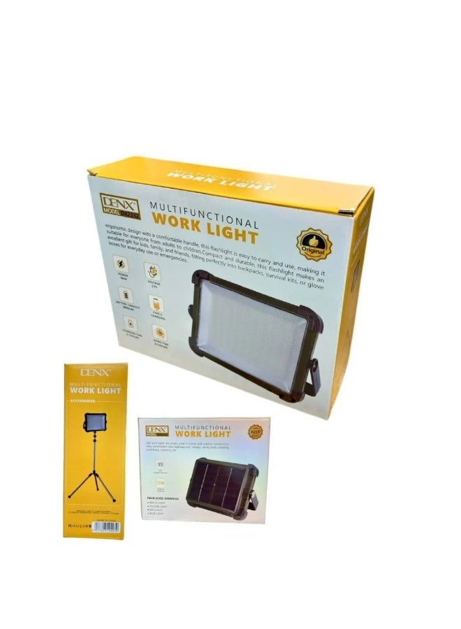 Denx 2.5m Stand Flashlight, 180W, Electric & Solar Powered, 8800mAh Battery Dinx Multifunctional Work Light with Adjustable Stand DX2332, Flashlight - Image 2