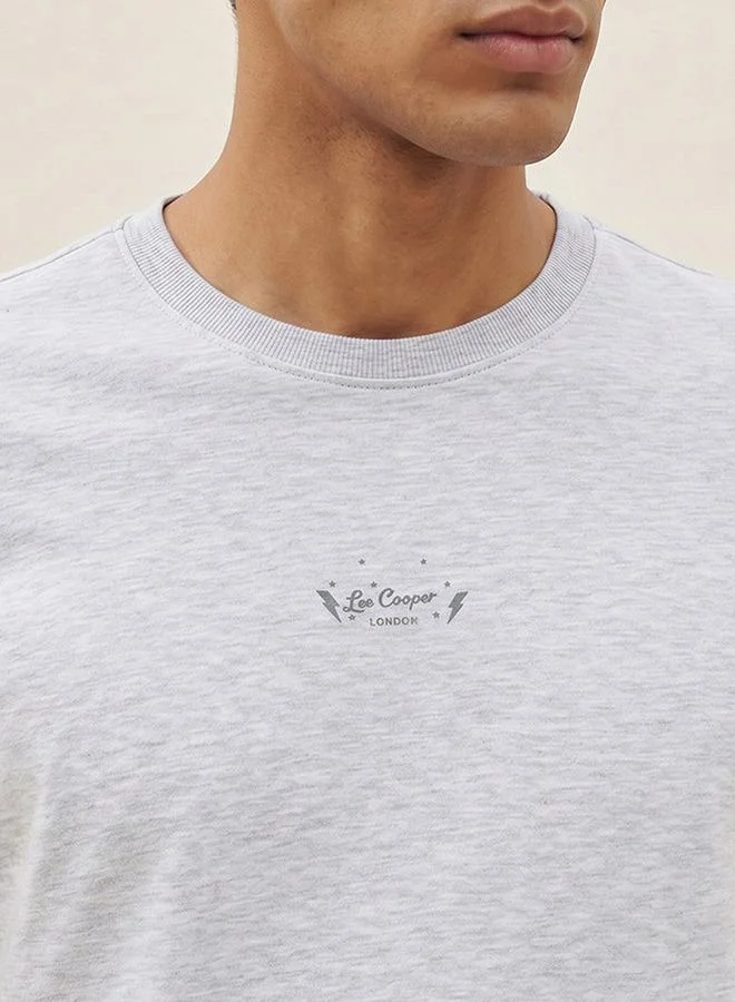 Lee Cooper GREY Lee Cooper Regular Fit Crew Neck Logo Print T-shirt for Men | Best Price UAE