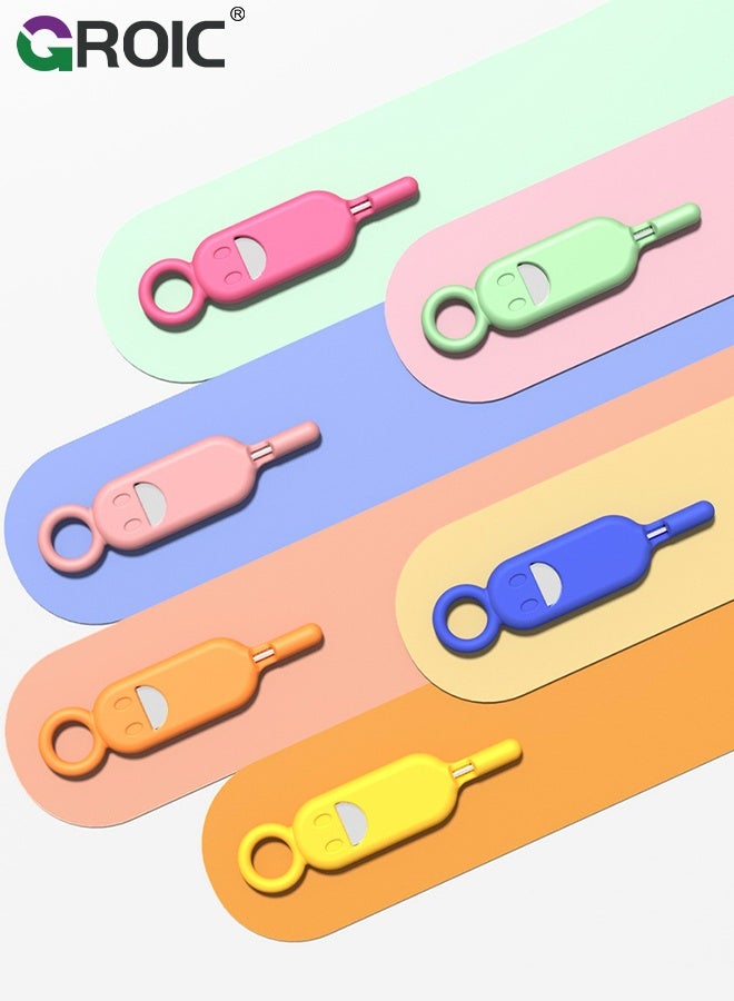 GROIC 6 Pcs SIM Card Holder, Contains Removal Opening Tool Tray Ejector Pins 6Pcs Needle Opener Ejector Compatible with All iPhone Apple iPad HTC Samsung Galaxy Cell Phone Smartphone - Image 1