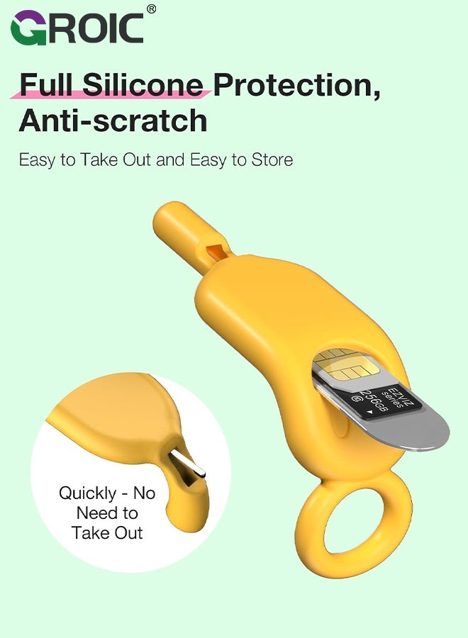 GROIC 6 Pcs SIM Card Holder, Contains Removal Opening Tool Tray Ejector Pins 6Pcs Needle Opener Ejector Compatible with All iPhone Apple iPad HTC Samsung Galaxy Cell Phone Smartphone - Image 3