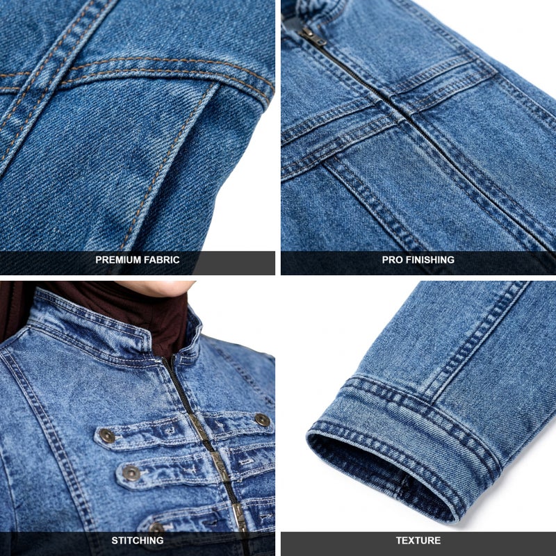 Long Denim Dress with Elegant Design and Front Button Details - Classic Light Jeans Color - Suitable for Daily & Formal Occasions - Size XL (60 KG) - Image 5