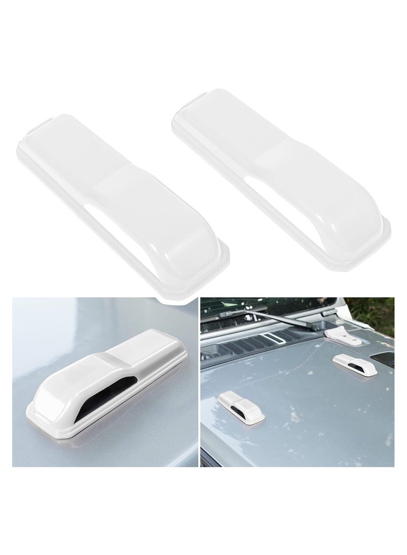 Bukela Engine Hood Hinge Cover Trim Exterior Accessories Decoration for 2018-2022 Jeep Wrangler JL JLU Sports Sahara Freedom Rubicon Unlimited Gladiator JT 2-Door & 4-Door (White 2PCS) - Image 1