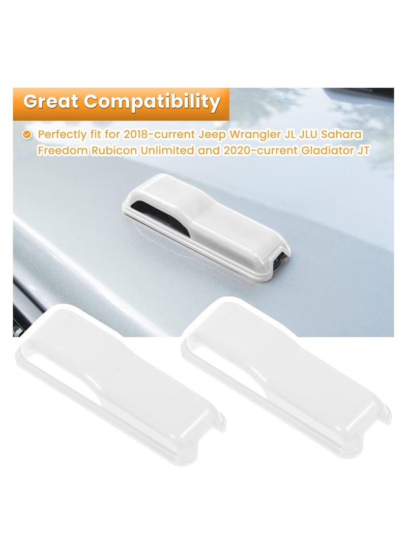 Bukela Engine Hood Hinge Cover Trim Exterior Accessories Decoration for 2018-2022 Jeep Wrangler JL JLU Sports Sahara Freedom Rubicon Unlimited Gladiator JT 2-Door & 4-Door (White 2PCS) - Image 4