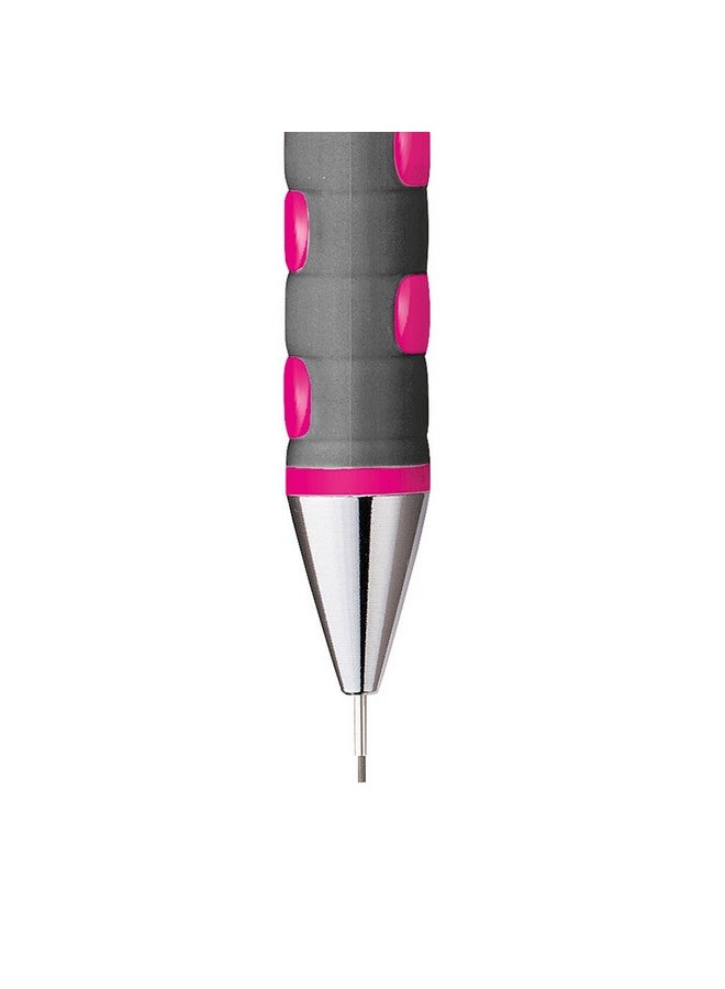 Rotring rOtring Tikky Mechanical Pencil, 0.5mm, Neon Pink Plus 2B Lead Box & Eraser  - Image 3