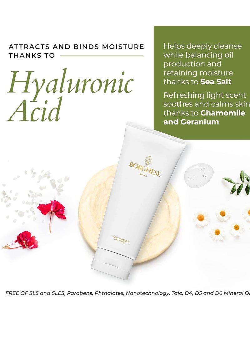 Borghese Borghese Crema Saponetta Creme Cleanser - Gentle Face Cleanser for Enlarged Pores, Tone & Texture with Sea Salt & Hyaluronic Acid, For All Skin Types  - Image 4