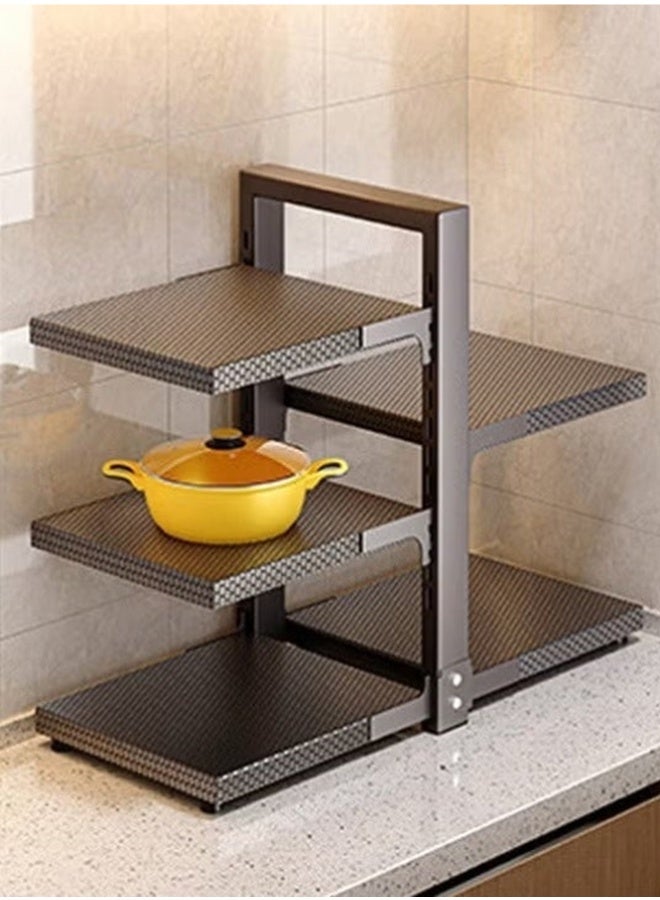 BLOOMING TIME Kitchen Multi-Layer Cookware Storage Rack, Under-Sink Storage and Organizer Rack, Space-Saving, Detachable Shelves, Classified Storage, 3+2 Cookware Storage Rack - Image 2