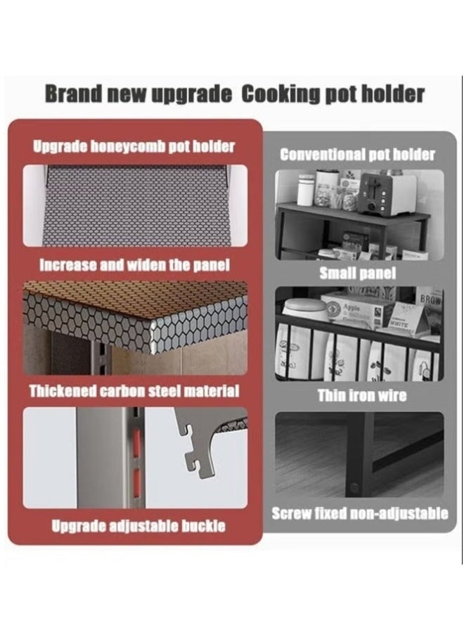 BLOOMING TIME Kitchen Multi-Layer Cookware Storage Rack, Under-Sink Storage and Organizer Rack, Space-Saving, Detachable Shelves, Classified Storage, 3+2 Cookware Storage Rack - Image 3