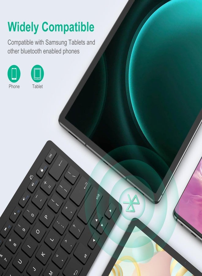 SPARIN Bluetooth Keyboard for Samsung Galaxy Tab A 10.5/10.1/9.7/8.0/7.0 Inch, Galaxy Tab S4/S3/S2 9.7",Galaxy Tab E Lite 7.0/8.0/9.6 and Other Bluetooth Enabled Tablets and Phones,Black - Image 2