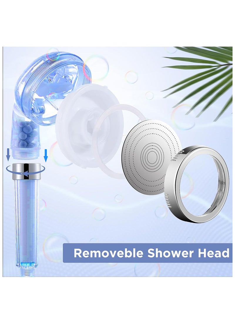 3 Modes Handheld Shower Filter High Pressure Shower Head with Dual Filtration System Water Saving Ionic Showerhead with 3 Pcs PP Cotton Filter for Improve Dry Skin and Dry Hair - Image 2