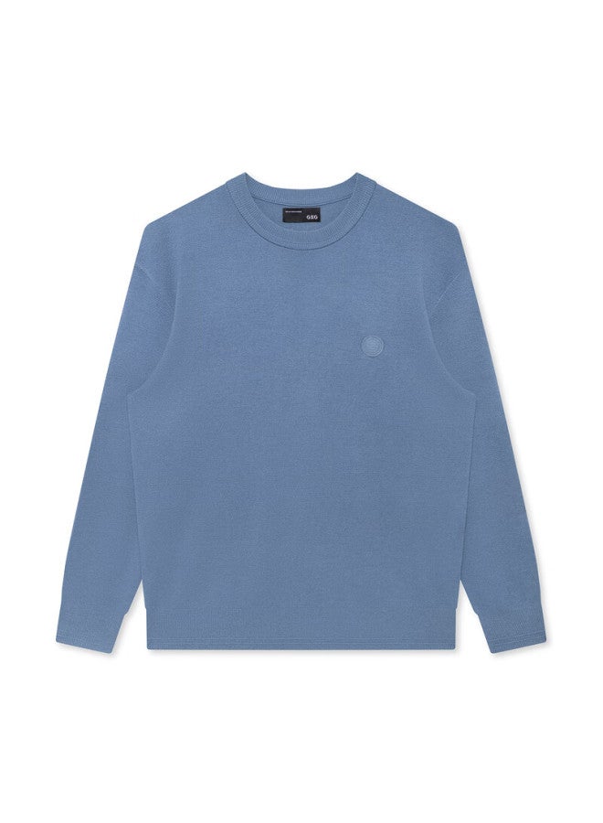 GXG Gxg Men's 23 Winter New Two-tone Jacquard Wool Sweater Blue 180/xl  - Image 3