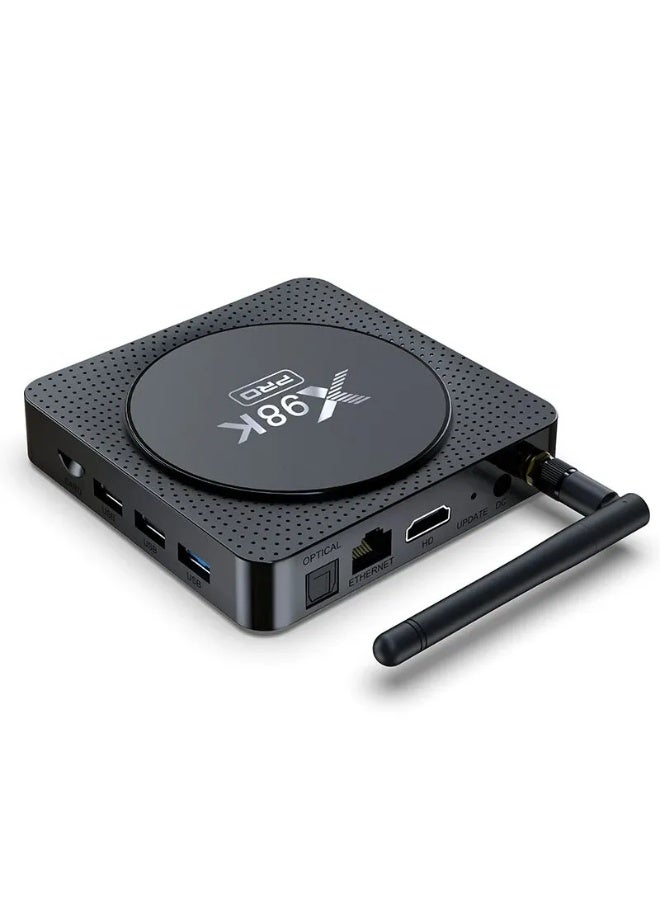 صندوق تلفزيون أندرويد X98K، صندوق أندرويد 4 جيجابايت رام 32 جيجابايت روم، RK3528A رباعي النواة ثنائي واي فاي 2.4 جيجا/5 جيجا ثلاثي الأبعاد فائق الدقة 8K/بلوتوث 5.0/100 ميجا LAN/USB 3.0 HDR10 Ultra HEVC - Image 2