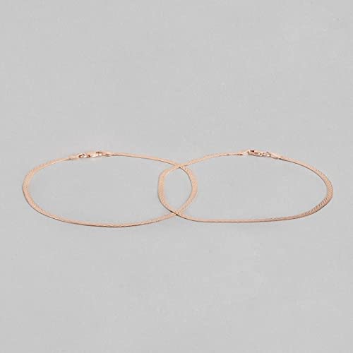 ZAVYA 925 Sterling Silver Rose Gold Plating Braided Abstract Anklets (Pair) | Gift for Women & Girls | With Certificate of Authenticity & 925 Hallmark - Image 4