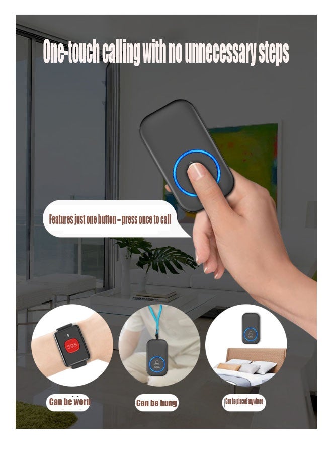 Bukela Pager, Wireless Home Use, One-touch Emergency Alarm, Bedside Distress Signal With Remote Control - Image 2
