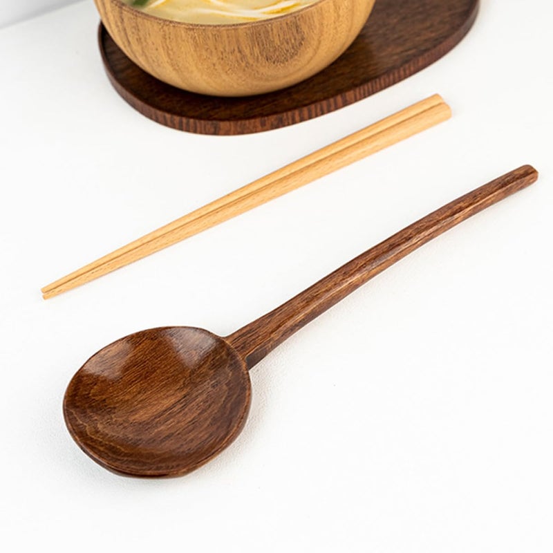 Long Handle Wooden Soup Spoon Natural Wooden Kitchen Ladle for Home and Restaurant Use - Image 4