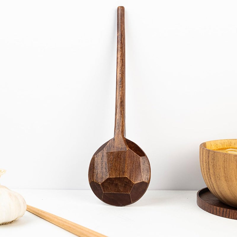 Long Handle Wooden Soup Spoon Natural Wooden Kitchen Ladle for Home and Restaurant Use - Image 5