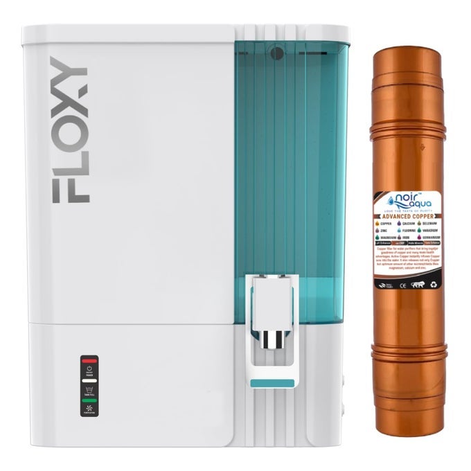 FLOXY ADVANCED COPPER 8 STAGE 10 LTRS RO UV UF TDS CONTROL PRE FILTER ACCESSORIES PREMIUM RO WATER PURIFIER FILTER FOR HOME AND OFFICE FULLY AUTOMATIC WHITE GREEN